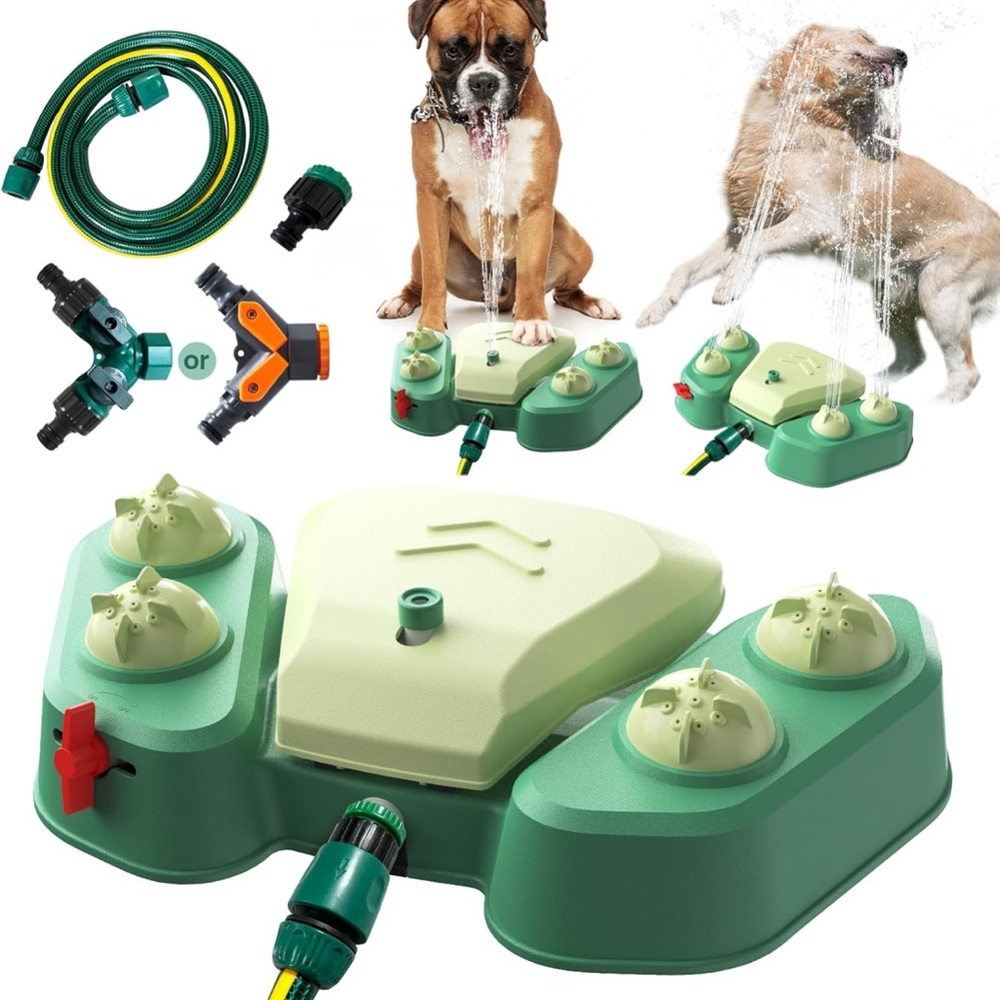 NIB Dog Water Sprinkler Toy Paw Press Step On Outdoor Puppy Drinking Dispenser